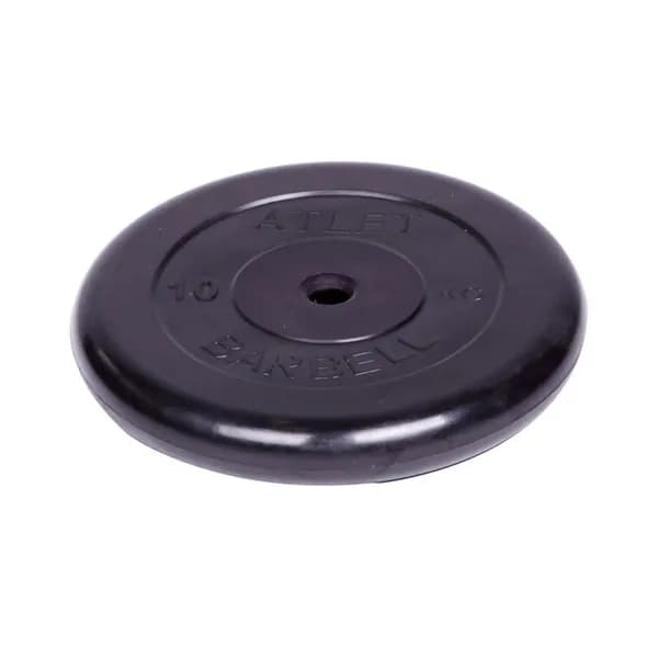 Диск обрезиненный MB Barbell d 26 мм чёрный 10,0 кг Atlet