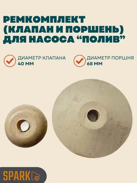 Ремкомплект (клапан, поршень) для насоса "Полив"