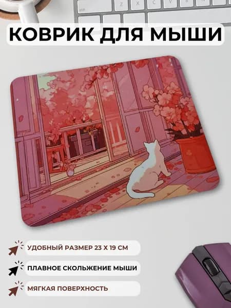KOREJAPY Коврик для мышки, XS, розовый, светло-розовый