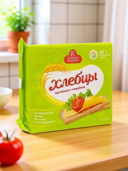 Хлебцы хрустящие с отрубями, Секрет здоровья, 130 г -4 шт
