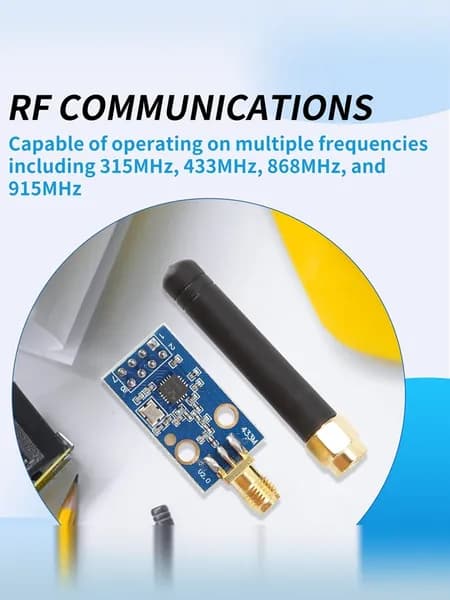RF-модуль CC1101 E07-M1101D-SMA, промышленный, 315/433/868/915 МГц, 10 мВт, дальность 400 м, питание 1.9-3.6 В, SMA антенна, низкое энергопотребление