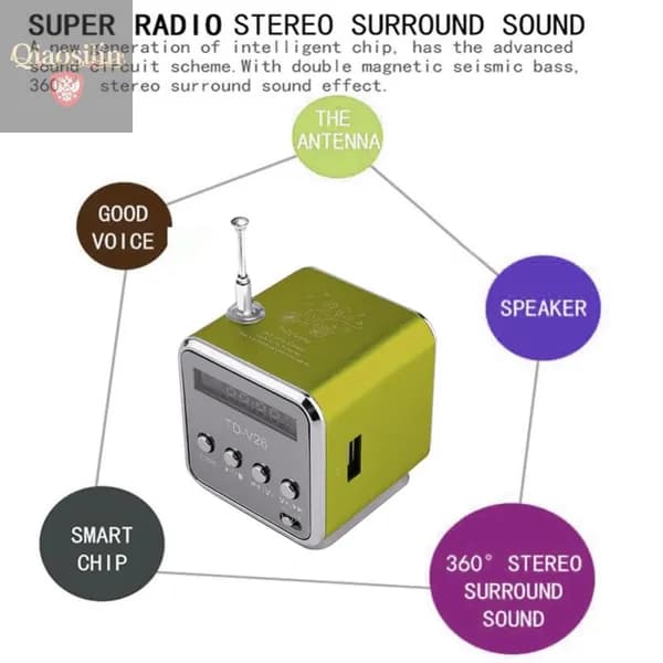 колонка TD-V26 с воспроизведением MP3 с карты памяти и флешки