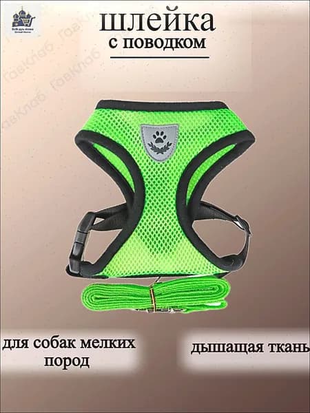 Шлейка для собак мелких и средних пород с поводком