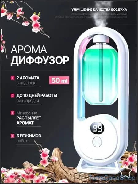 Аромадиффузор ультразвуковой OmTy6Fuo, белый