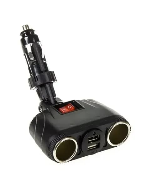 Разветвитель прикуривателя 2 гнезда + 2USB 3,1А S00301036