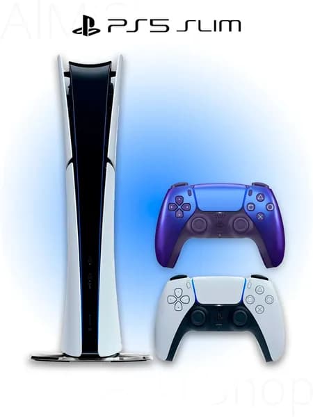 Игровая приставка Sony PlayStation 5 Slim Digital (БЕЗ ДИСКОВОДА) + 2 геймпад (индиго, Chroma Indigo)