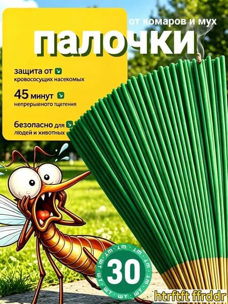 Палочки от комаров и мух. ПАЛОЧКИ ароматические от КОМАРОВ, мошек, мух, ос 30 шт.
