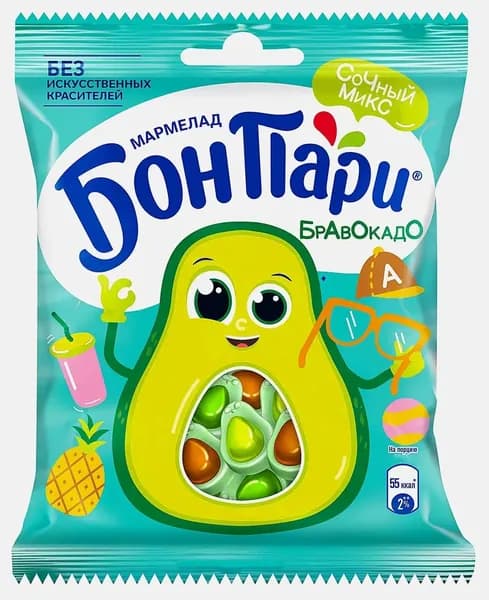 Мармелад жевательный фигурный со вкусом фруктов 100 г 1 шт