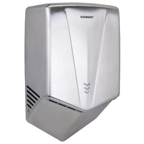 Сушилка SONNEN K2022A для рук , 1300 Вт, 150 м/с, IPX1, 72 дБ, нержавеющая сталь, (607191-4027)