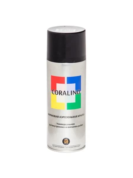 Краска аэрозольная CORALINO RAL 9005 черный матовый 520мл