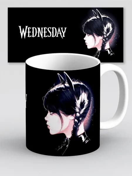 Кружка Wednesday Addams Уэнсдей Аддамс кошка с ушками