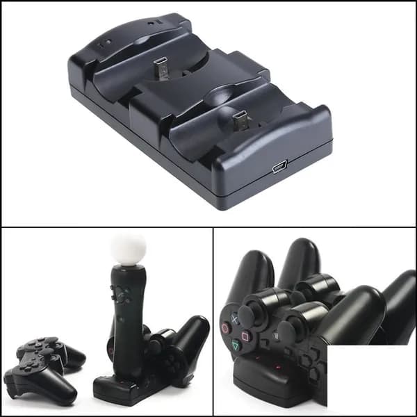 Премиум докстанция для зарядки беспроводных контроллеров PS3 и PS3 Move, вертикальная.