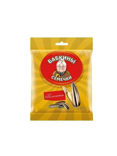 Бабкины семечки Семечки полосатые жареные, 90 гр