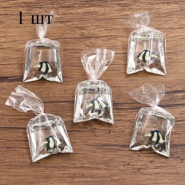 1pcs 23 * 52 мм прозрачная смола имитация декоративной рыбки кулон