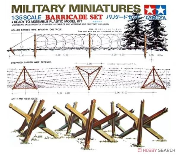 Сборная военная модель Tamiya-35027 1/35 scale Scene series barbed wire barricade kit