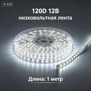 Светодиодная лента 12 Вт, IP20, Холодный белый, 1 шт