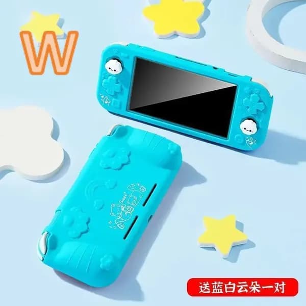 Защитный чехол полуобъемный для Nintendo Switch Lite: тематический дизайн с кошками