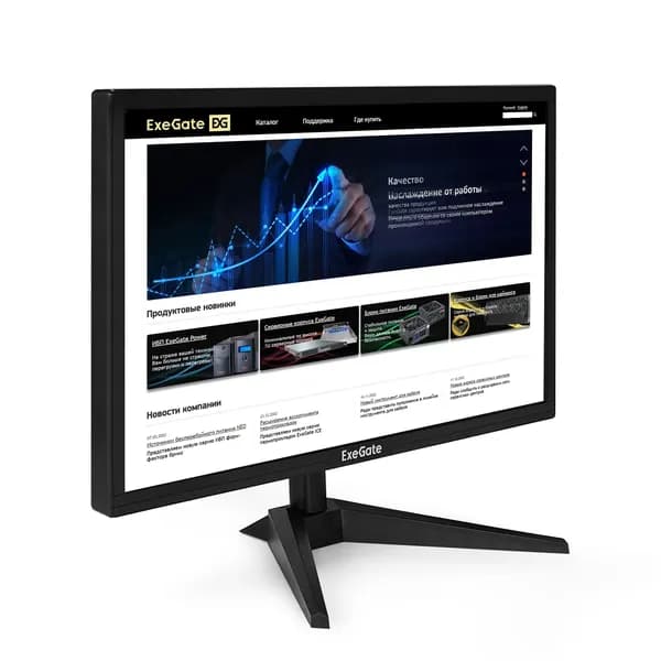 ExeGate 21.5" Монитор ExeGate EX294423RUS Монитор 21.5" EB2200 TN 1920x1080, 60 Гц, 5 мс, 16:9, 200 кд/м, 1xHDMI, 1xD-Sub, черный (EX294423RUS), TN, 1920x1080, 60 Гц, черный