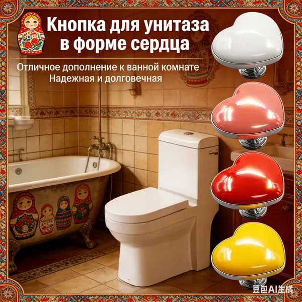 4 шт. Кнопка унитаза в форме сердечка в форме любви, замена сливной кнопки унитаза