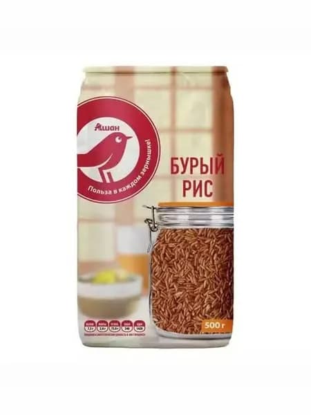 Рис АШАН Красная птица бурый 500 г