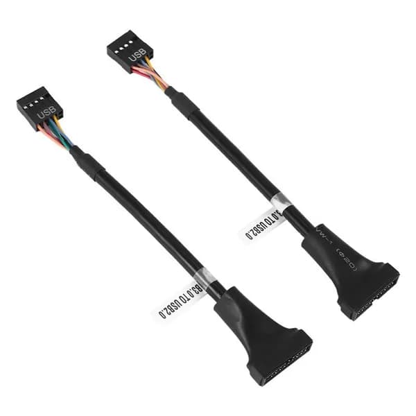 2 шт. Разъем USB 3.0 к 2.0, 2.0 кабель адаптера материнской платы, 19-контактный USB3.0 штекер на 9-контактный USB2.0 женский