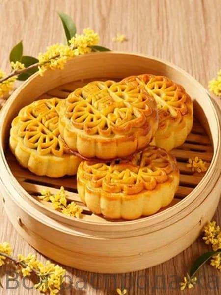 Лунные пряники с пастой из чёрной фасоли 5Штука
