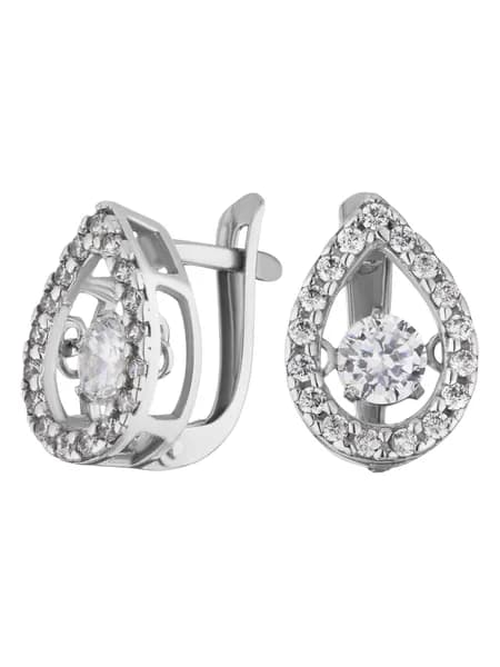 Серьги женские серебро 925 с танцующими, качающимися камнями