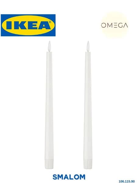 IKEA Свечи церковные "Без отдушки", 28 см х 2.2 см, 2 шт