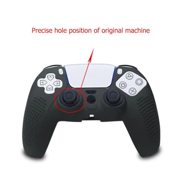 Силиконовый чехол для геймпада PlayStation 5 чёрный с противоскользящими вставками