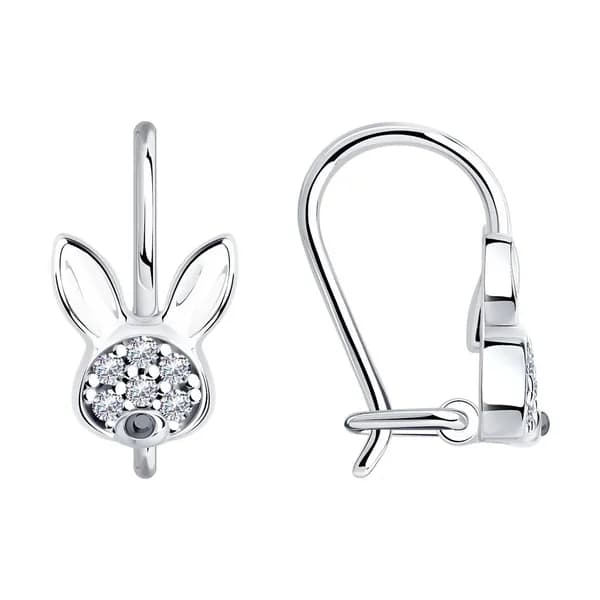 Diamant, Серьги из серебра с фианитами, 94-120-00986-1, декоративные, 925 проба