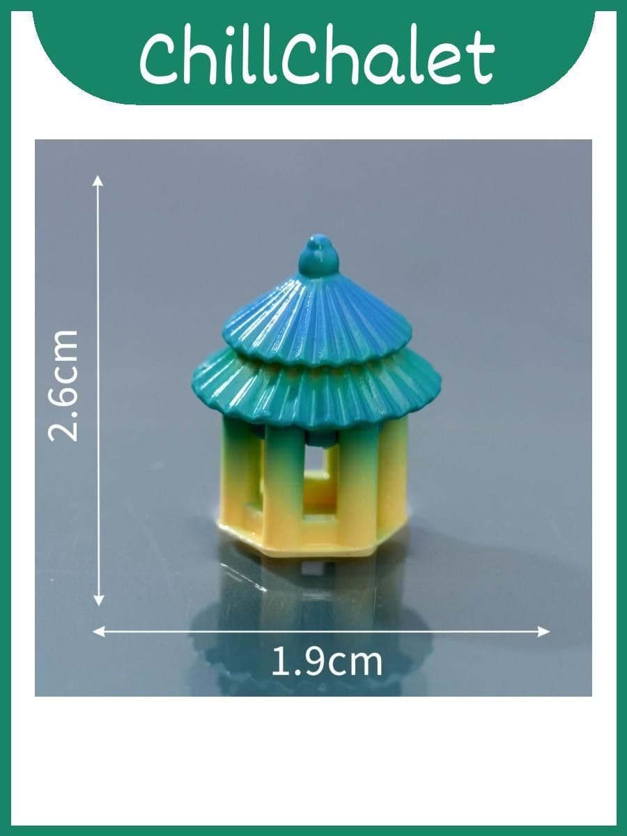 китайский стиль resin скульптура с павильоном и горой для diy сад и домашний декор nine