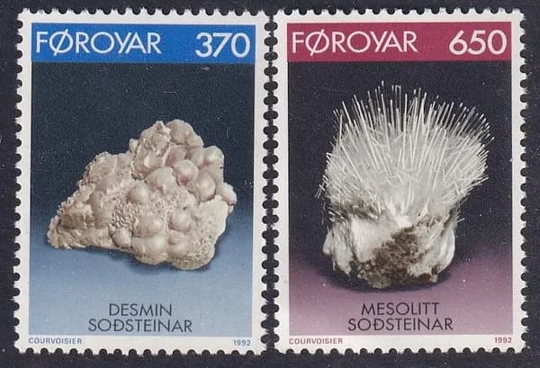 Фарерские 1992 минералы 2 марки