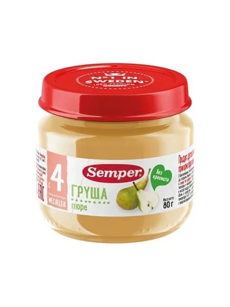 Semper пюре "Груша" 80гр*12шт