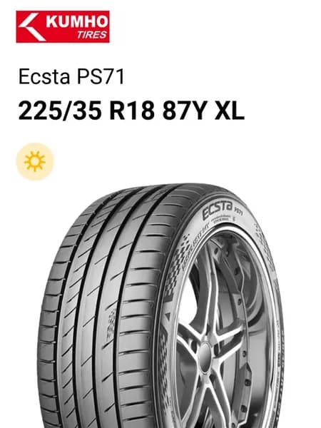 Шины летние 225 35 R18 87Y XL Ecsta PS71