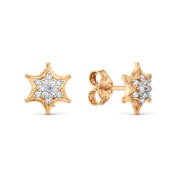 Серьги женские с фианитами из красного золота 375 пробы 585GOLD
