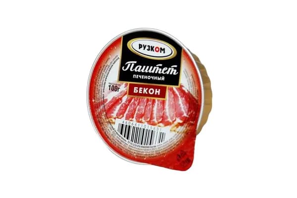 Консервы мясные Паштет печеночный "Бекон" ГОСТ, РУЗКОМ ламистер 100гр. 20шт.