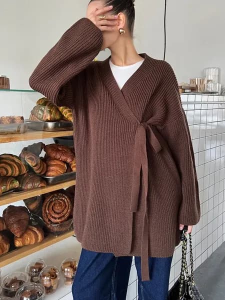 Кардиган вязаный с запахом