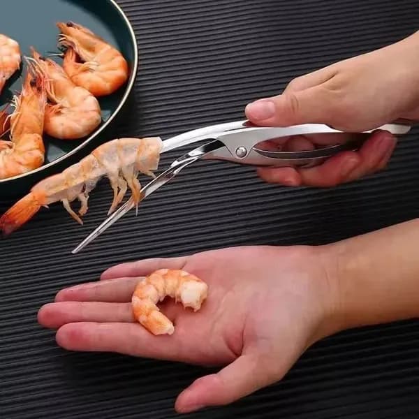 Нож для чистки креветок серебристый