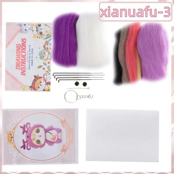 Игольное валяние 201#Кошачий Липкий Фиолетовый Ми