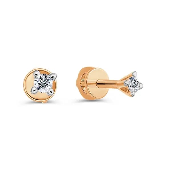Серьги женские с бриллиантами из красного золота 585 пробы 585GOLD