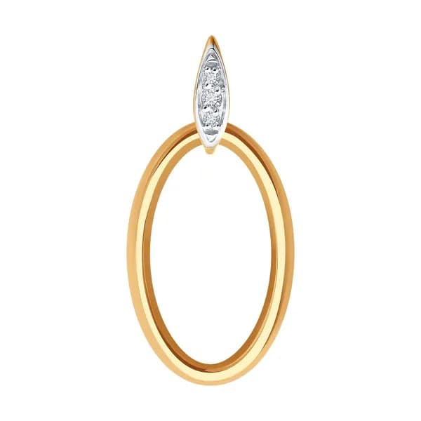 Золотая подвеска DIAMANT-ONLINE с фианитом 585 пробы
