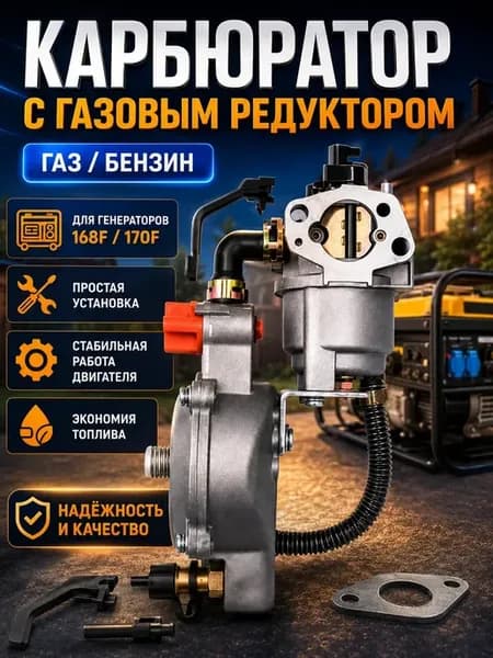 Карбюратор с газовым редуктором 168f 170f (GX160-GX200)