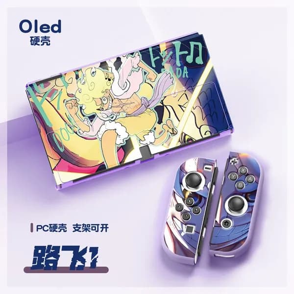 Чехол для Switch OLED One Piece с жестким корпусом, окрашенный узор, защитный , разделенный жесткий корпус