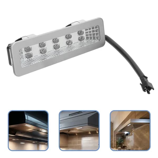 Led светильник для кухонной вытяжки прямоугольный, двойной ряд, из abs и нержавеющей стали