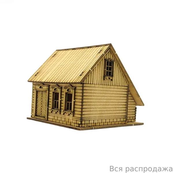 Модель деревянного европейского дома 1:72 для макета песочницы, архитектурная модель
