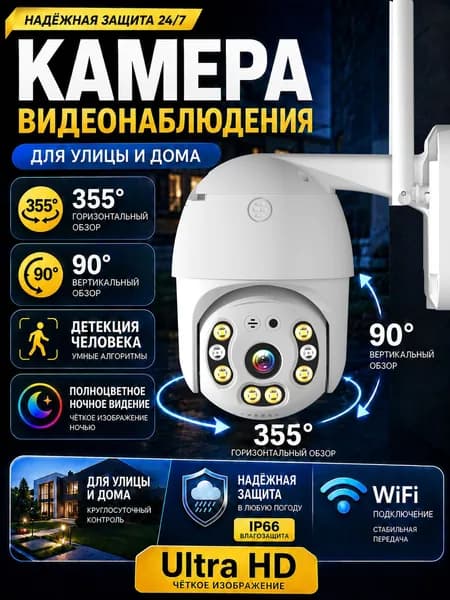 Камера видеонаблюдения wifi для дома, Wi-Fi и проводное подключение, удалённое управление, двусторонняя голосовая связь