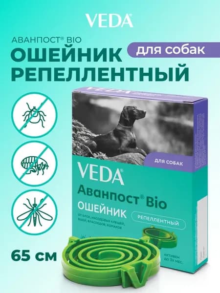Ошейник от блох и клещей для собак, репеллентный, Аванпост B