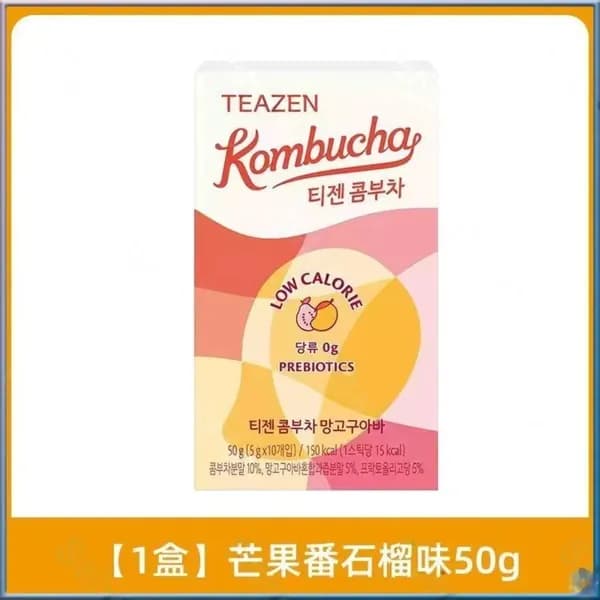 TEAZEN Kombucha Комбуча со вкусом манго и пробиотиками, 50 г (5 г*10 шт)