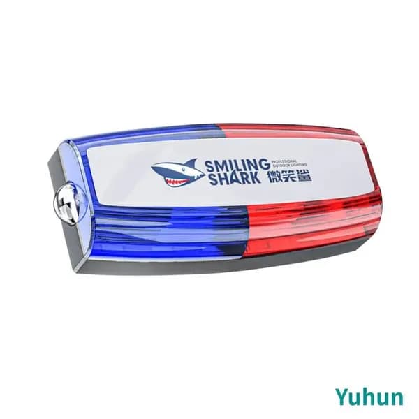 Многофункциональный LED-фонарь: красно-синий мигающий сигнал + белый передний свет