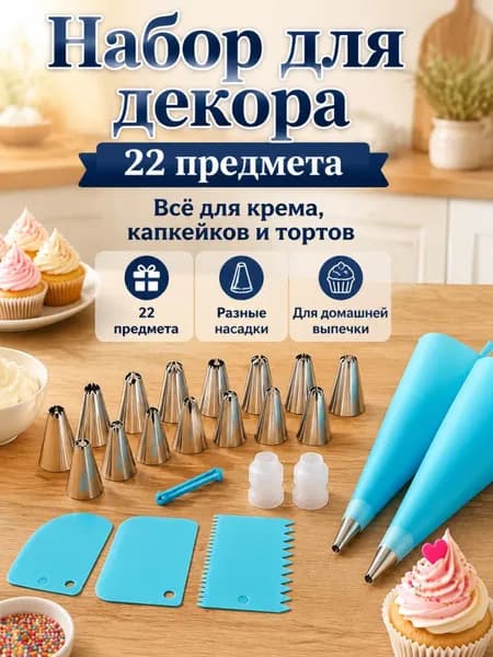 Шприц кондитерский, насадок: 12 шт, мешков: 2 шт
